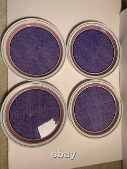 NEW RARE Set Of 4 MCM Figgjo Gourmet Norway Statoil Design Blue Dinner Plate 10