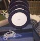 NEW Set Of (4) Kate Spade RUTHERFORD CIRCLE NAVY BLUE 11.5 Dinner Plates NWT