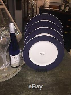 NEW Set Of (4) Kate Spade RUTHERFORD CIRCLE NAVY BLUE 11.5 Dinner Plates NWT