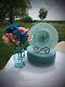 NEW Set Of 4 Pier 1 ALABASTER 11 Glass Dinner Plate Aqua Blue Swirls