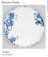 NEW Set Of 5 Dinner Plates Mikasa Pippa White Bone China Blue Floral Roses 11