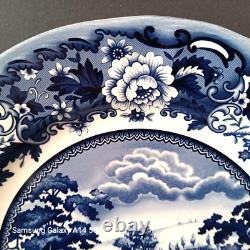 NEW Set of 6 Legend British Heritage Earthenware Belmont Dark Blue Dinner Plates