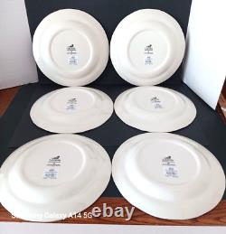 NEW Set of 6 Legend British Heritage Earthenware Belmont Dark Blue Dinner Plates