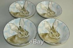 NEW Williams Sonoma 13 PC SET Damask Bunny Dinner Plates Bowls Oval Platter Mugs