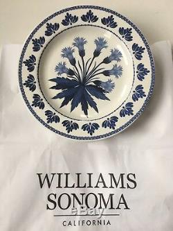 NEW Williams Sonoma AERIN Blue Outdoor Melamine Dinner Plates Set of 8