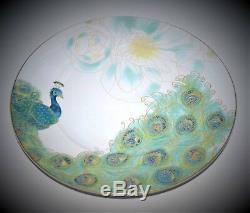 New 222 Fifth Peacock Garden Dessert Cake Stand Lakshmi Dinner Plate Platter 3pc