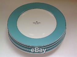 New Kate Spade New York Lenox Rutherford Circle Turquoise Set of 4 Dinner Plates