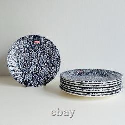 New Queen's England Blue Floral Salad Plates Set of 8 8 inches