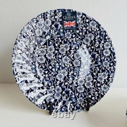 New Queen's England Blue Floral Salad Plates Set of 8 8 inches