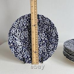New Queen's England Blue Floral Salad Plates Set of 8 8 inches
