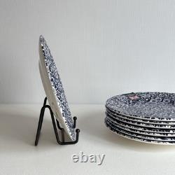 New Queen's England Blue Floral Salad Plates Set of 8 8 inches