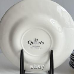 New Queen's England Blue Floral Salad Plates Set of 8 8 inches