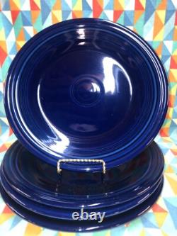 New Set 4 Fiestaware 10.5 Cobalt Blue Dinner Plates Fiesta Free Shipping