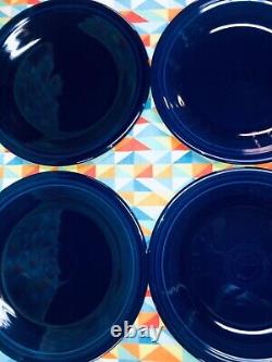 New Set 4 Fiestaware 10.5 Cobalt Blue Dinner Plates Fiesta Free Shipping