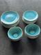 Nicole Miller Home Turquoise Aqua Blue Crackle Dinner Plate, Salad Plate & Bowls