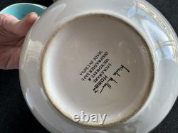 Nicole Miller Home Turquoise Aqua Blue Crackle Dinner Plate, Salad Plate & Bowls
