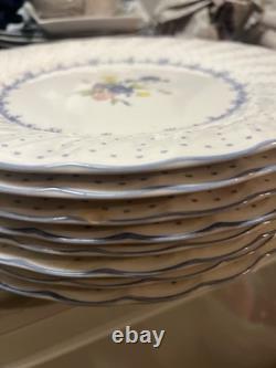 Nikko Blue Peony Dinner Plate Scalloped Edge 10 1/2