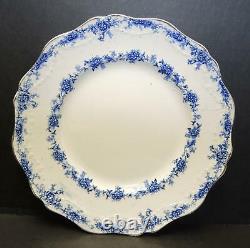 Nine Antique Flow Blue John Maddocks & Sons Dinner Plates Priscilla Pattern