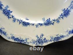 Nine Antique Flow Blue John Maddocks & Sons Dinner Plates Priscilla Pattern