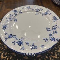 Noritake 8133 Elegance In Blue Set Of 6 Dinner Plates 10 1/4 Japan