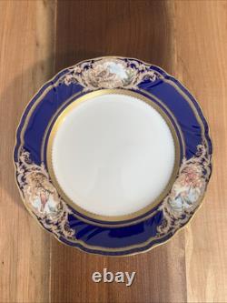 Noritake Foxboro Dinner Plates #4302 Set Of 4, Cobalt Blue & Gold Bird Motif