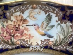 Noritake Foxboro Dinner Plates #4302 Set Of 4, Cobalt Blue & Gold Bird Motif