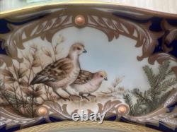 Noritake Foxboro Dinner Plates #4302 Set Of 4, Cobalt Blue & Gold Bird Motif