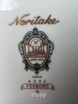 Noritake Foxboro Dinner Plates #4302 Set Of 4, Cobalt Blue & Gold Bird Motif