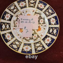 Old Imari 2451 Royal Crown Derby Red Blue Gold English Bone China Dinner Plate