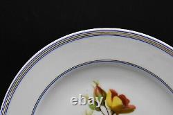 Old Paris French Hand Painted Red Poppies Blue & Gold 9 1/4 Dinner Plate b