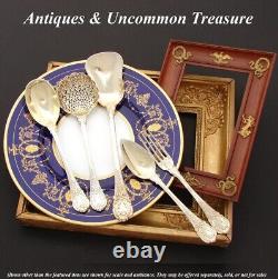 Opulent Antique Minton Dinner Plates Set 12pc Belle Epoch, Raised Gold on Cobalt