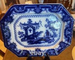 Oregon Chinese Porcelain T. J. & J Mayer, Longport 18 Flow Blue Serving Platter