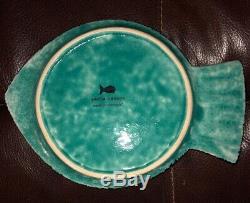 PAOLA NAVONE Fish Shaped Plates 4 Dinner And 4 Snack/Dessert Blue Black White