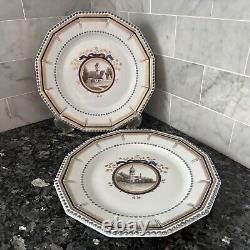 Pair Of Nymphenburg Porcelain King's Pearl Dinner Plate CHIEMSEE READ CHIP