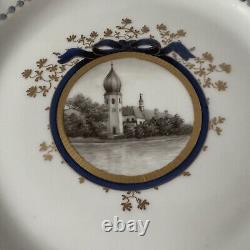 Pair Of Nymphenburg Porcelain King's Pearl Dinner Plate CHIEMSEE READ CHIP