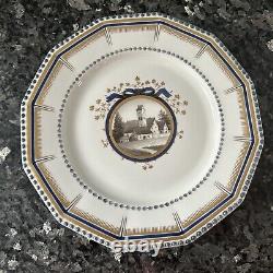 Pair Of Nymphenburg Porcelain King's Pearl Dinner Plate CHIEMSEE READ CHIP