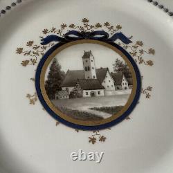 Pair Of Nymphenburg Porcelain King's Pearl Dinner Plate CHIEMSEE READ CHIP