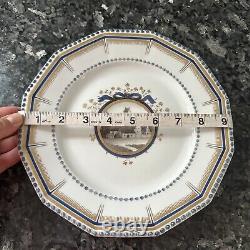 Pair Of Nymphenburg Porcelain King's Pearl Dinner Plate CHIEMSEE READ CHIP