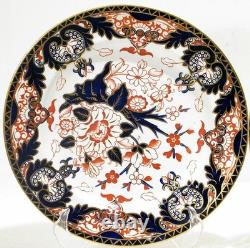 Pair of Antique Royal Crown Derby Imari 10 Plates Hand Painted & Gilt England