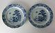 Pair of Chinese Export Blue and White Porcelain Dinner Plates, scalloped rims