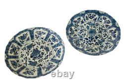 Pair of STUNNING Chinese BLUE &WHITE KANGXI PLATES ca 1720