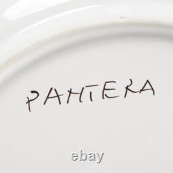 Palio di Siena Italian Contrade Pantera Panther Red Blue Dinner Plate 11