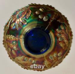 Peacock at The Urn Cobalt Blue Carnival Glass Plate