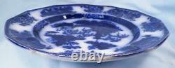 Pelew Flow Blue Plate Ironstone E Challinor 9.5in. Large Antique 1842-67