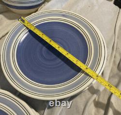 Pfaltzgraff Rio Blue Ring Dinner & Salad Plates Bowls Coffee Cups 14-pcs MINT