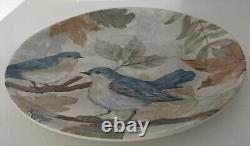 Pier 1 Blue Birds Melamine Dinner Plate Fall Leaves, Set Of 8