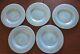 Pier 1 Turquoise Alabaster Swirl Glass Round Dinner Plates 11 Set Of 5