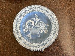 Pierre Frey Paniers Fleuris Blue Dinner Plate