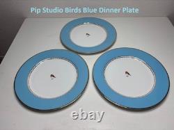 Pip Studio Love Birds Blue Dinner Plate 10.6in(27cm) Set of 3 From JAPAN