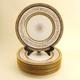 Plummer Ltd Porcelain Set of 12 Gold Encrusted Dinner Plates Vintage New York